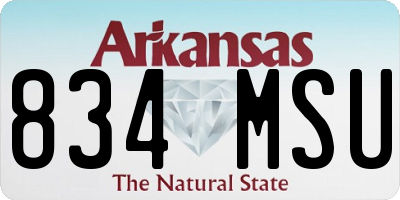AR license plate 834MSU