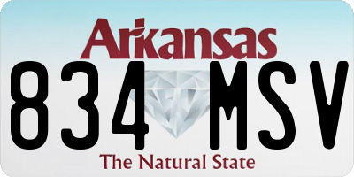 AR license plate 834MSV