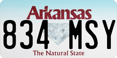 AR license plate 834MSY