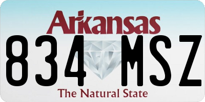 AR license plate 834MSZ