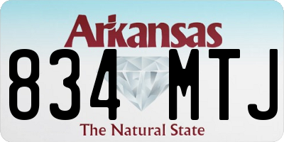 AR license plate 834MTJ
