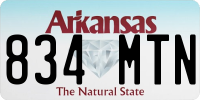 AR license plate 834MTN