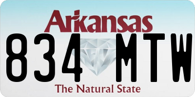 AR license plate 834MTW
