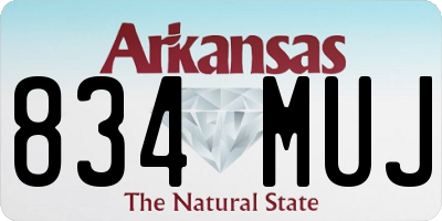 AR license plate 834MUJ