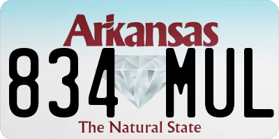 AR license plate 834MUL
