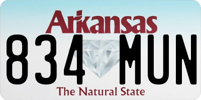 AR license plate 834MUN