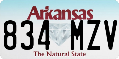 AR license plate 834MZV
