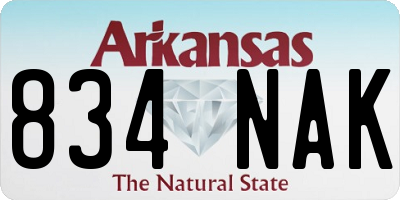 AR license plate 834NAK