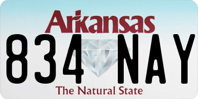 AR license plate 834NAY
