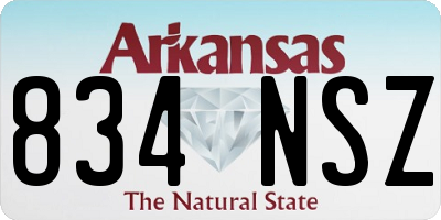 AR license plate 834NSZ