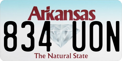 AR license plate 834UON