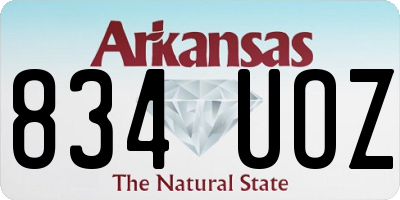 AR license plate 834UOZ