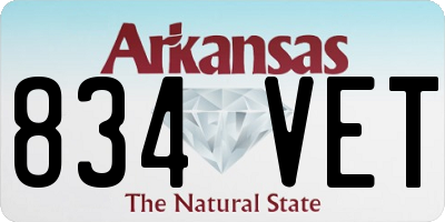 AR license plate 834VET