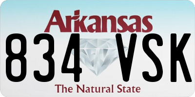 AR license plate 834VSK