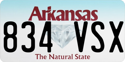 AR license plate 834VSX