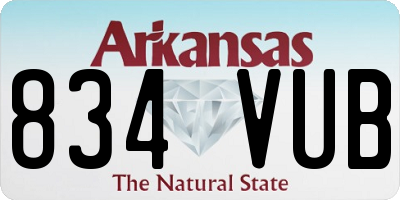 AR license plate 834VUB