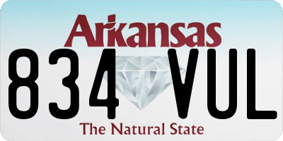 AR license plate 834VUL