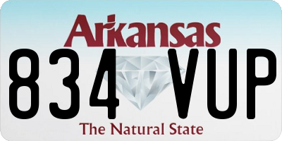 AR license plate 834VUP
