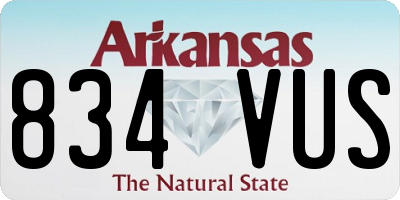 AR license plate 834VUS