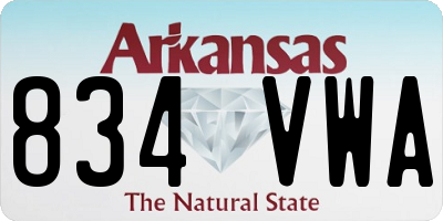 AR license plate 834VWA