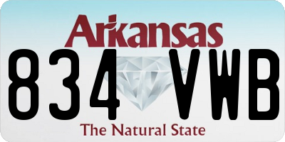 AR license plate 834VWB