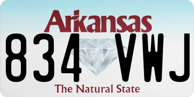 AR license plate 834VWJ