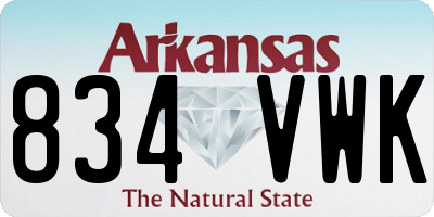 AR license plate 834VWK