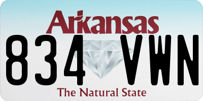AR license plate 834VWN