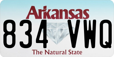 AR license plate 834VWQ