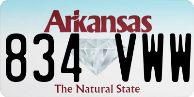 AR license plate 834VWW