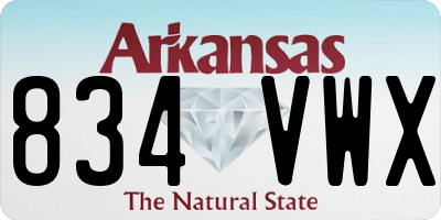 AR license plate 834VWX