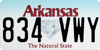 AR license plate 834VWY