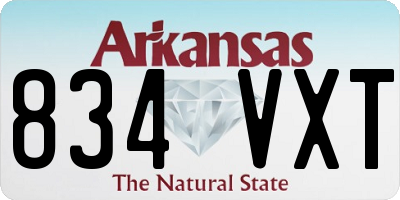 AR license plate 834VXT