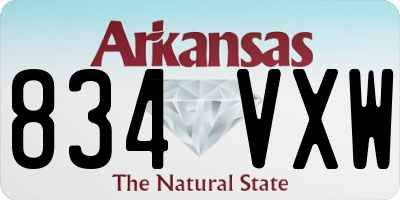 AR license plate 834VXW