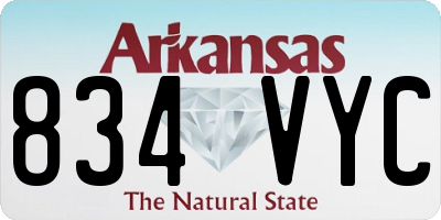 AR license plate 834VYC