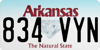 AR license plate 834VYN