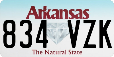 AR license plate 834VZK