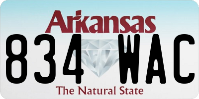 AR license plate 834WAC