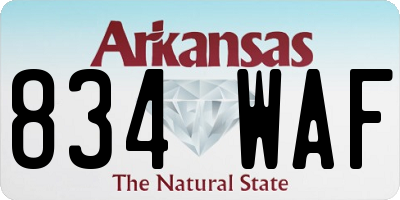 AR license plate 834WAF