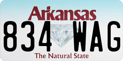 AR license plate 834WAG