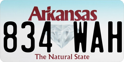 AR license plate 834WAH