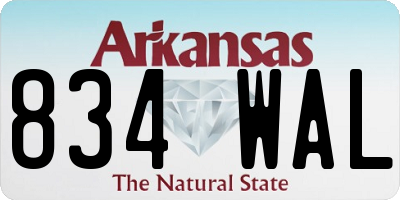 AR license plate 834WAL