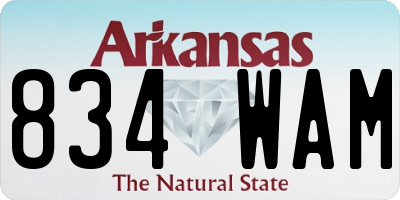AR license plate 834WAM