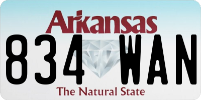 AR license plate 834WAN