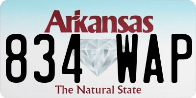 AR license plate 834WAP