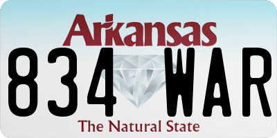 AR license plate 834WAR