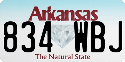 AR license plate 834WBJ
