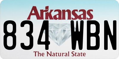 AR license plate 834WBN