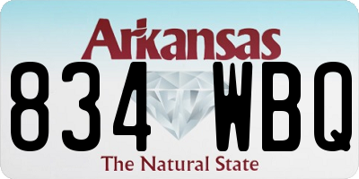 AR license plate 834WBQ