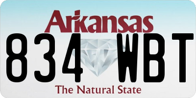 AR license plate 834WBT